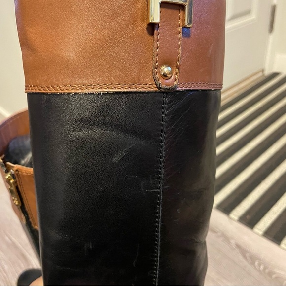 Tommy Hilfiger Shyanne Equestrian Tall Knee High Two Tone Riding Boots Size 7.5 - Picture 5 of 14